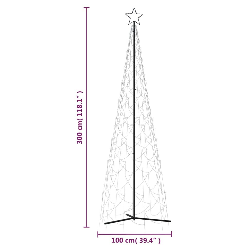 vidaXL Kartio joulukuusi 500 kylmän valkoista LED-valoa 100x300 cm hinta ja tiedot | Joulukoristeet | hobbyhall.fi