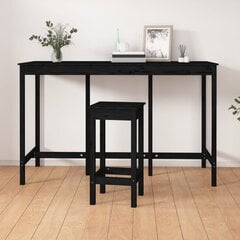 vidaXL Baaripöytä musta 180x80x110 cm täysi mänty hinta ja tiedot | Ruokapöydät | hobbyhall.fi