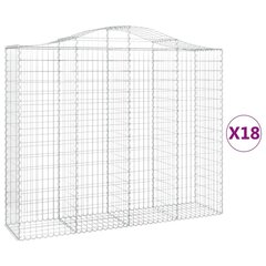 vidaXL Kaarevat kivikorit 18 kpl 200x50x160/180 cm galvanoitu rauta hinta ja tiedot | Aidat ja tarvikkeet | hobbyhall.fi