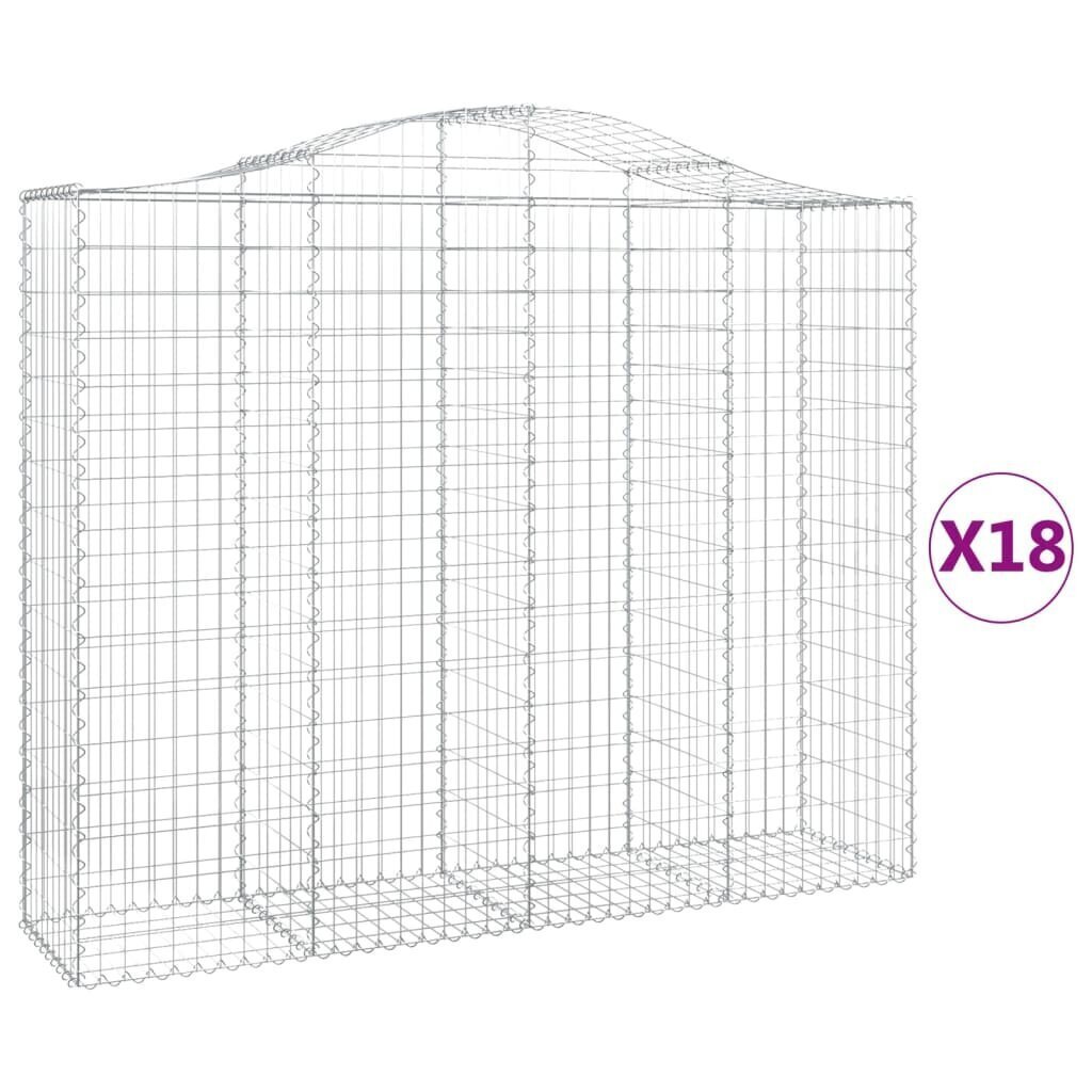 vidaXL Kaarevat kivikorit 18 kpl 200x50x160/180 cm galvanoitu rauta hinta ja tiedot | Aidat ja tarvikkeet | hobbyhall.fi