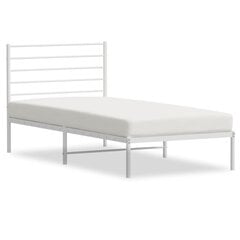 vidaXL Metallinen sängynrunko päädyllä valkoinen 90x190 cm hinta ja tiedot | Sängyt | hobbyhall.fi