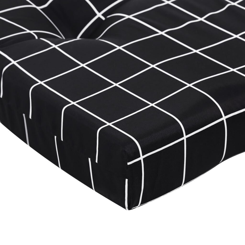 vidaXL Adirondack tuoli tyynyillä 2 kpl musta ruutukuvio Oxford kangas hinta ja tiedot | Istuintyynyt, pehmusteet ja päälliset | hobbyhall.fi