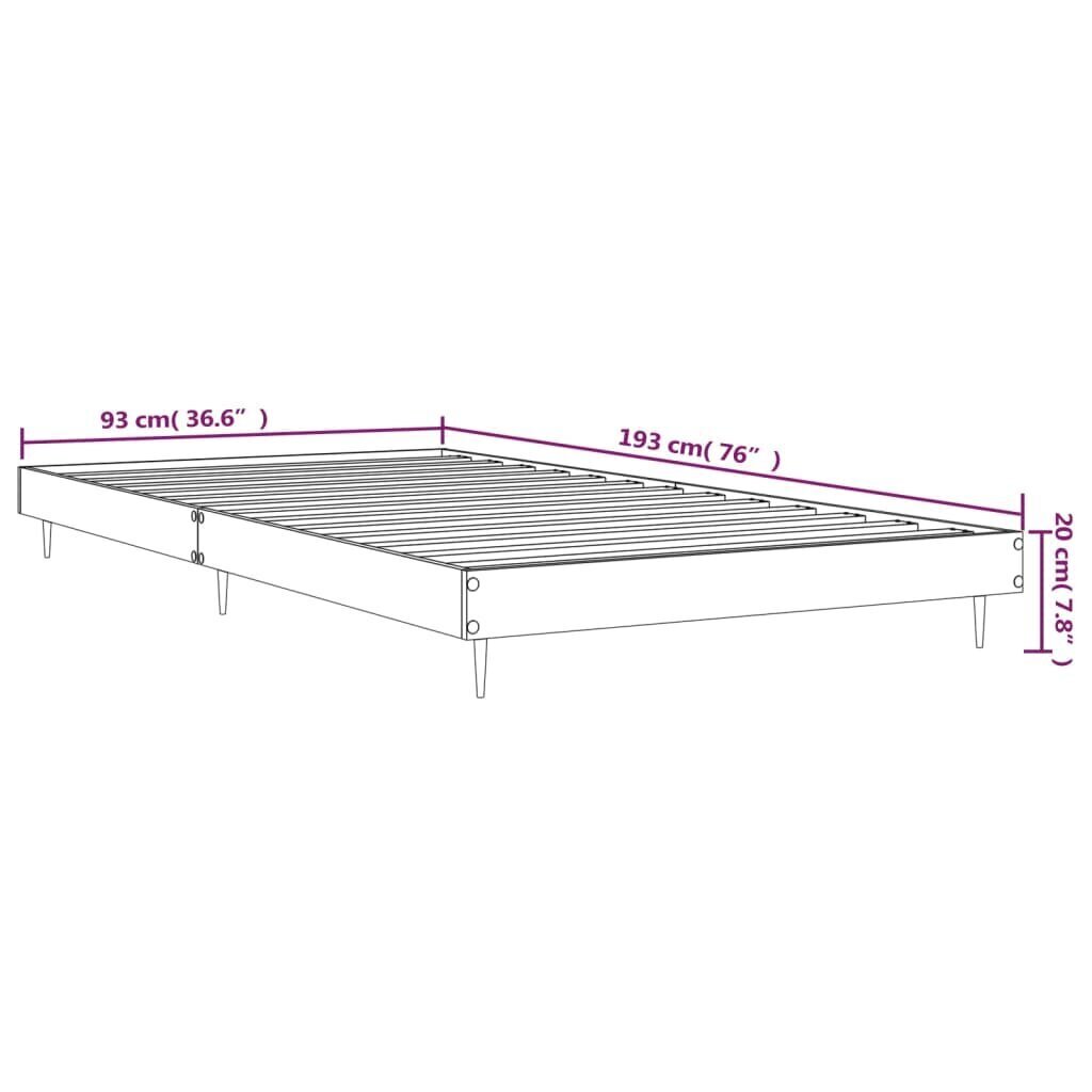 vidaXL Sängynrunko savutammi 90x190 cm tekninen puu hinta ja tiedot | Sängyt | hobbyhall.fi