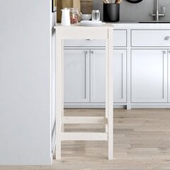 vidaXL Baaripöytä valkoinen 50x50x110 cm täysi mänty hinta ja tiedot | Ruokapöydät | hobbyhall.fi