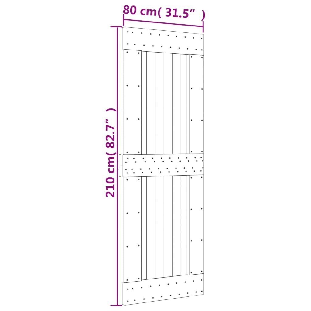 vidaXL Ovi NARVIK 80x210 cm täysi mänty hinta ja tiedot | Sisäovet | hobbyhall.fi