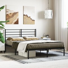 vidaXL Metallinen sängynrunko päädyllä musta 140x200 cm hinta ja tiedot | Sängyt | hobbyhall.fi