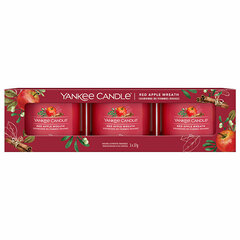 Yankee Candle Red Apple Wreath tuoksukynttiläsetti, 3 x 37 g hinta ja tiedot | Kynttilät ja kynttilänjalat | hobbyhall.fi