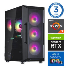 INTOP AQUA Ryzen 7 7700X 16GB DDR5 1TB SSD M.2 NVME RTX3060 12GB no-OS hinta ja tiedot | Pöytätietokoneet | hobbyhall.fi