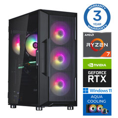 INTOP AQUA Ryzen 7 7700X 32GB DDR5 500SSD M.2 NVME RTX3060 12GB WIN11 hinta ja tiedot | Pöytätietokoneet | hobbyhall.fi