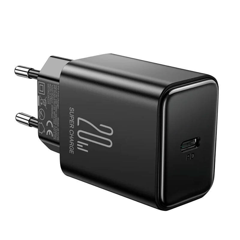USB C 20W PD Joyroom JR-TCF06 laturi USB-C:llä, Lightning-kaapeli, musta hinta ja tiedot | Puhelimen laturit | hobbyhall.fi