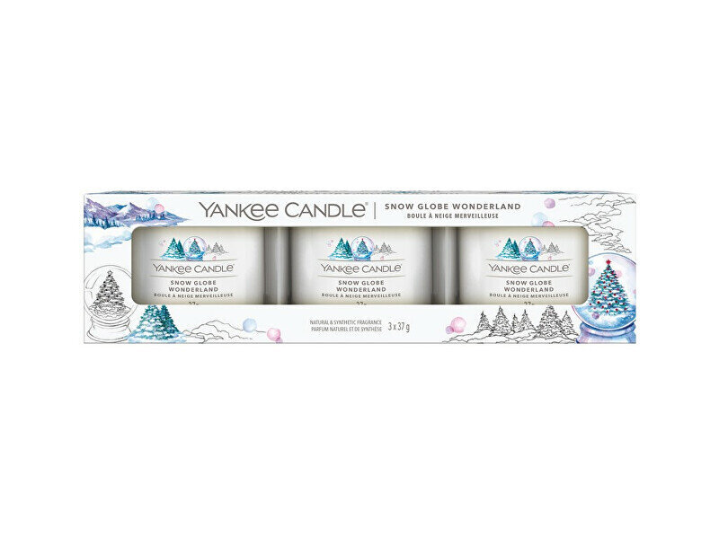 Yankee Candle Snow Globe Wonderland tuoksukynttiläsetti, 3 x 37 g hinta ja tiedot | Kynttilät ja kynttilänjalat | hobbyhall.fi