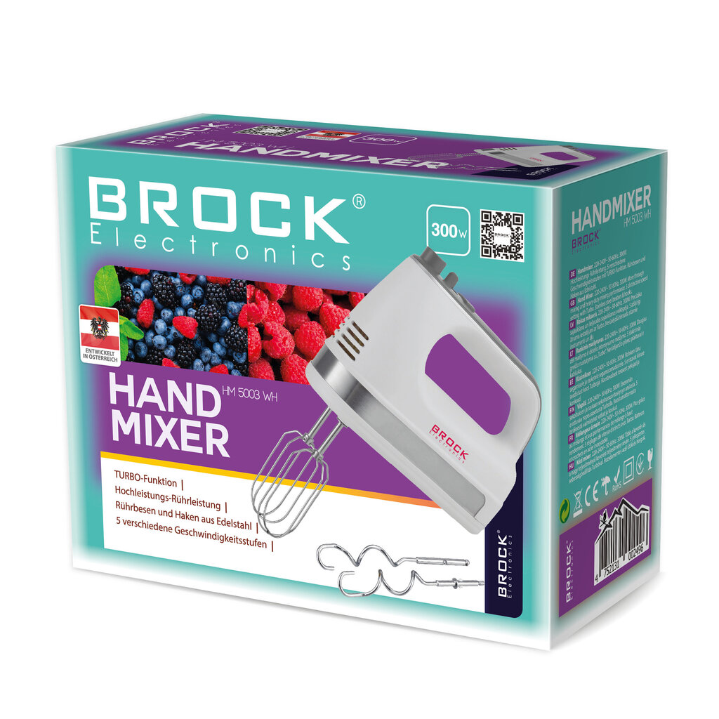 Brock Electronics HM 5003 WH hinta ja tiedot | Sähkövatkaimet ja maidonvaahdottimet | hobbyhall.fi