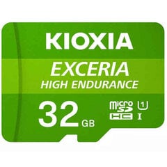 Micro SD -muistikortti sovittimella Kioxia Exceria High Endurance Class No. 10 / luokka 10 UHS-I U3 Vihreä hinta ja tiedot | Kameran muistikortit | hobbyhall.fi