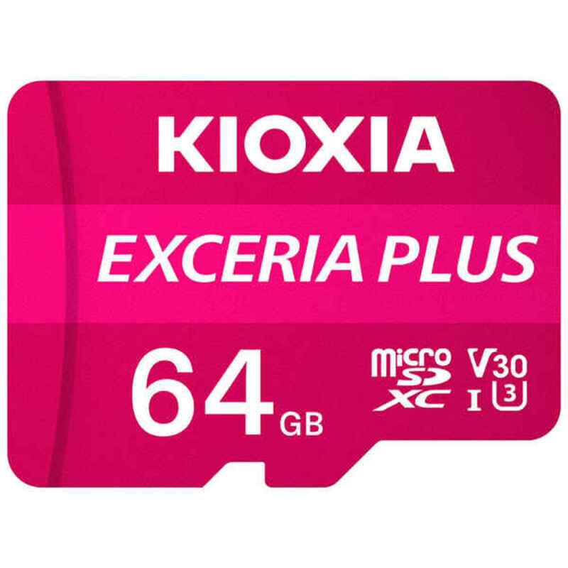 Micro SD -muistikortti sovittimella Kioxia Exceria Plus UHS-I U3 Class No. 10 / luokka 10 vaaleanpunainen hinta ja tiedot | Kameran muistikortit | hobbyhall.fi