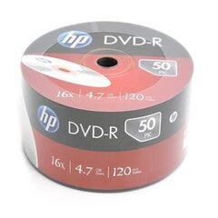 DVD-R-levyt HP, 4,7GB 16X SP 50 hinta ja tiedot | Vinyylilevyt, CD-levyt, DVD-levyt | hobbyhall.fi
