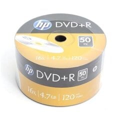 DVD-R-levyt HP, 4,7GB 16X SP*50 hinta ja tiedot | Vinyylilevyt, CD-levyt, DVD-levyt | hobbyhall.fi