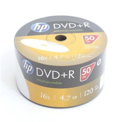 DL DVD+R -levyt HP, 4,7 Gt 16X WHITE FF InkJet Printable SP*50 hinta ja tiedot | Vinyylilevyt, CD-levyt, DVD-levyt | hobbyhall.fi