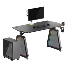 Ultradesk pelipöydän vahvistin, 136x70,5 cm, 75 cm, rgb-valaistus, juoma- ja kuuloketelineet hinta ja tiedot | Tietokonepöydät ja työpöydät | hobbyhall.fi