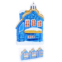 Joulukuusenkoriste, talo, 3 kpl, sininen hinta ja tiedot | Joulukuusen koristeet | hobbyhall.fi