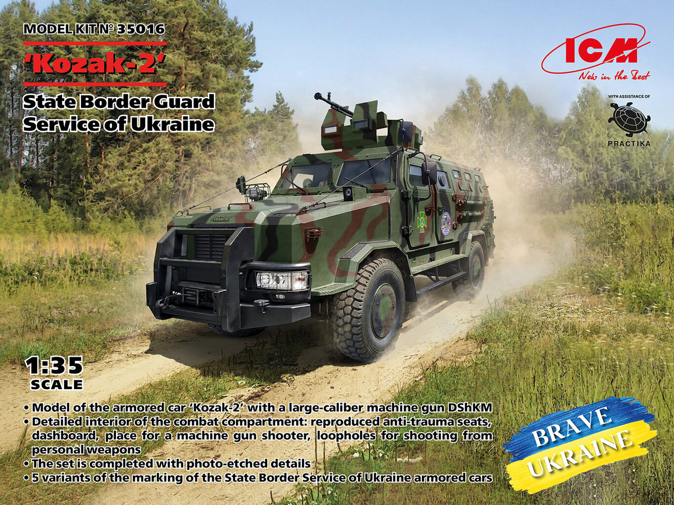 Liimattava malli ICM 35016 State Border Guard Service of Ukraine Kozak-2 1/35 hinta ja tiedot | Koottavat pienoismallit | hobbyhall.fi