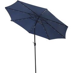 Puutarhasateenvarjo LED-valolla, 300cm, tummansininen hinta ja tiedot | Aurinkovarjot ja markiisit | hobbyhall.fi