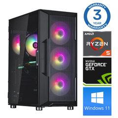 INTOP Ryzen 5 5500 16GB 250SSD M.2 NVME GTX1650 4GB WIN11 hinta ja tiedot | Pöytätietokoneet | hobbyhall.fi