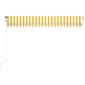 vidaXL Sisäänkelattava markiisi LED/tuulisensori 450x350 cm keltavalk. hinta ja tiedot | Aurinkovarjot ja markiisit | hobbyhall.fi