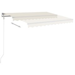 vidaXL Vapaasti seisova sisäänkelattava markiisi 400x350 cm kerma hinta ja tiedot | Aurinkovarjot ja markiisit | hobbyhall.fi