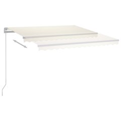 vidaXL Sisäänkelattava markiisi LED/tuulisensori 400x350 cm kerma hinta ja tiedot | Aurinkovarjot ja markiisit | hobbyhall.fi