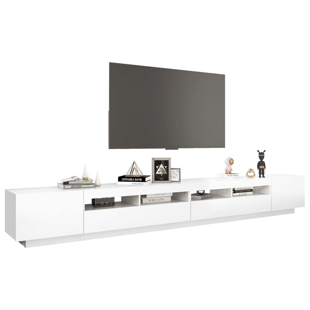 vidaXL TV-taso LED-valoilla korkeakiilto valkoinen 300x35x40 cm hinta ja tiedot | TV-tasot | hobbyhall.fi