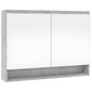 vidaXL LED kylpyhuoneen peilikaappi 80x15x60 cm MDF betoninharmaa hinta ja tiedot | Kylpyhuonekaapit | hobbyhall.fi