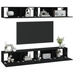 vidaXL TV-seinäkaapit 4 kpl musta 100x30x30 cm hinta ja tiedot | TV-tasot | hobbyhall.fi