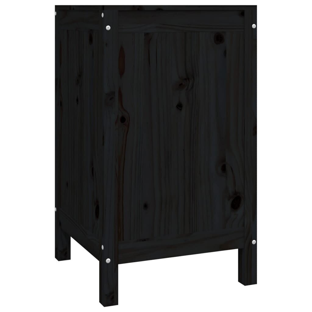 vidaXL Pyykkilaatikko musta 44x44x76 cm täysi mänty hinta ja tiedot | Kylpyhuoneen sisustus | hobbyhall.fi