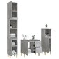 vidaXL 3-osainen Kylpyhuonekaappisarja betoninharmaa tekninen puu hinta ja tiedot | Kylpyhuonekalusteet | hobbyhall.fi