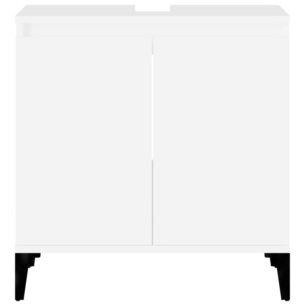 vidaXL Pesuallaskaappi valkoinen 58x33x60 cm tekninen puu hinta ja tiedot | Kylpyhuonekaapit | hobbyhall.fi