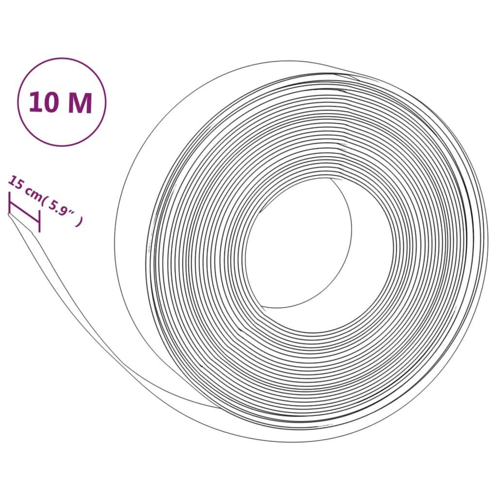 vidaXL Puutarhareunus 4 kpl musta 10 m 15 cm polyeteeni hinta ja tiedot | Aidat ja tarvikkeet | hobbyhall.fi