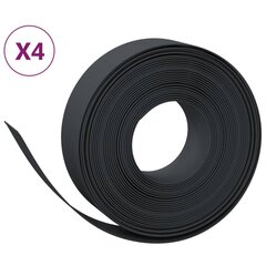 vidaXL Puutarhareunus 4 kpl musta 10 m 15 cm polyeteeni hinta ja tiedot | Aidat ja tarvikkeet | hobbyhall.fi