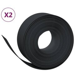 vidaXL Puutarhareunus 2 kpl musta 10 m 20 cm polyeteeni hinta ja tiedot | Aidat ja tarvikkeet | hobbyhall.fi