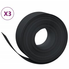 vidaXL Puutarhareunus 3 kpl musta 10 m 20 cm polyeteeni hinta ja tiedot | Aidat ja tarvikkeet | hobbyhall.fi