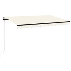 vidaXL Sisäänkelattava markiisi LED/tuulisensori 400x350 cm kerma hinta ja tiedot | Aurinkovarjot ja markiisit | hobbyhall.fi