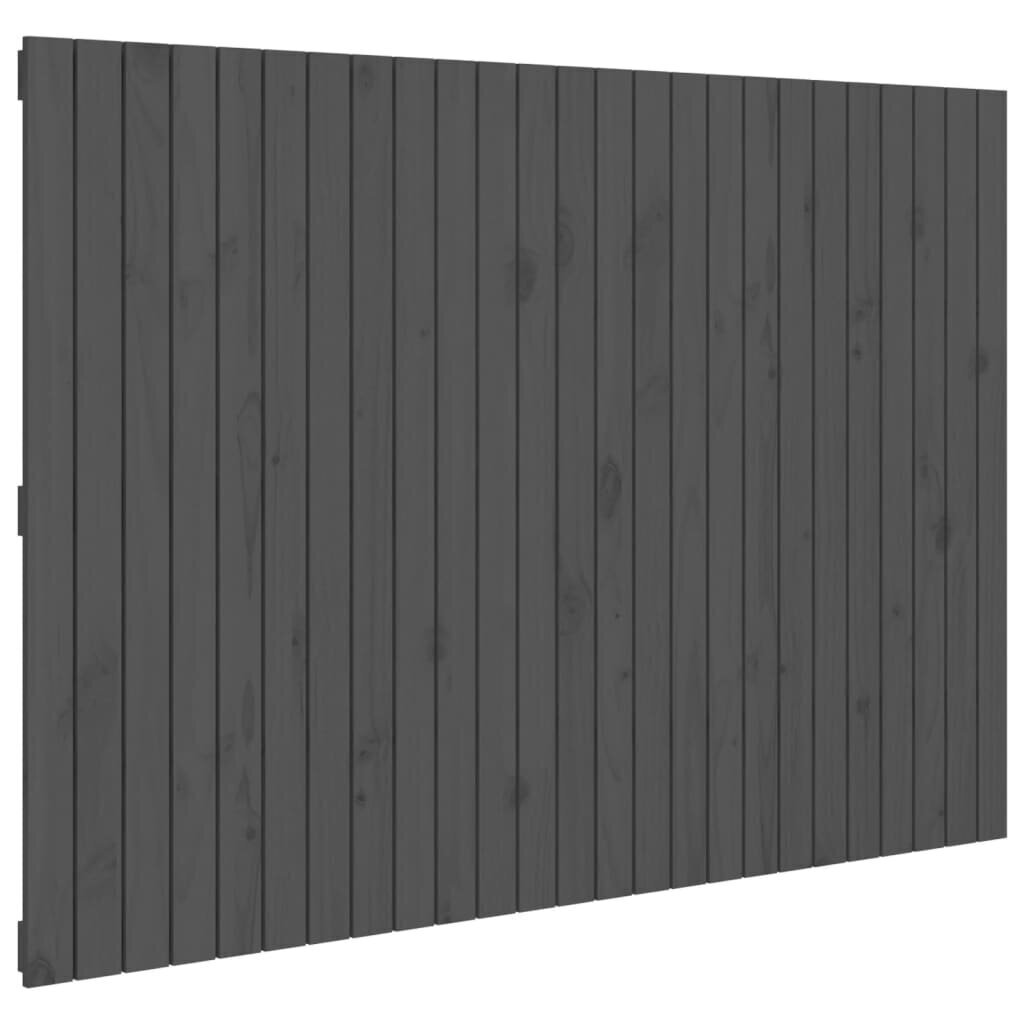 vidaXL Sängynpääty seinälle harmaa 159,5x3x110 cm täysi mänty hinta ja tiedot | Sängyt | hobbyhall.fi