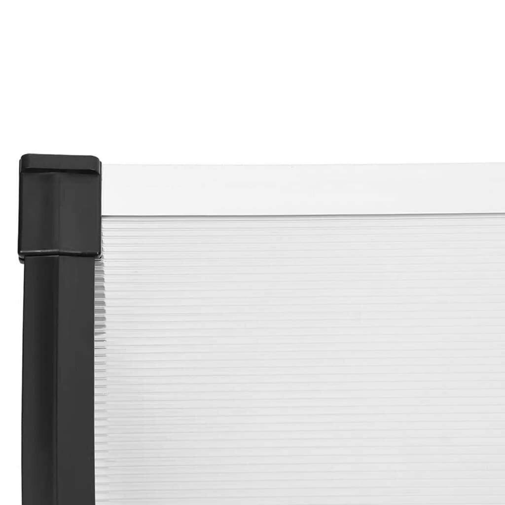 vidaXL Ovikatos musta ja läpinäkyvä 122x90 cm polykarbonaatti hinta ja tiedot | Katokset | hobbyhall.fi