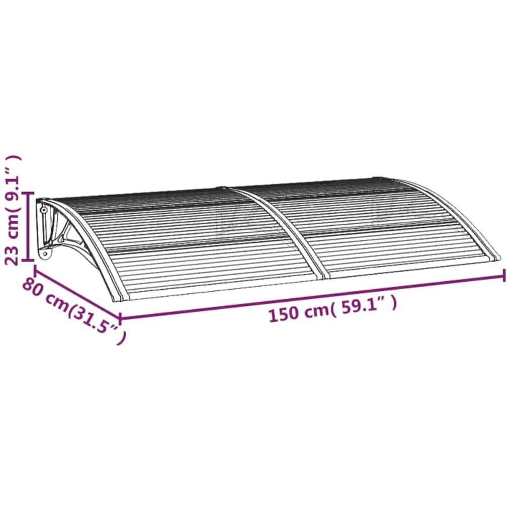 vidaXL Ovikatos musta 150x80 cm polykarbonaatti hinta ja tiedot | Katokset | hobbyhall.fi