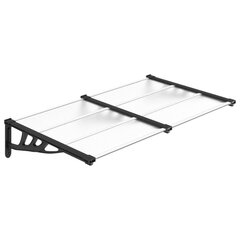 vidaXL Ovikatos musta ja läpinäkyvä 152,5x90 cm polykarbonaatti hinta ja tiedot | Katokset | hobbyhall.fi