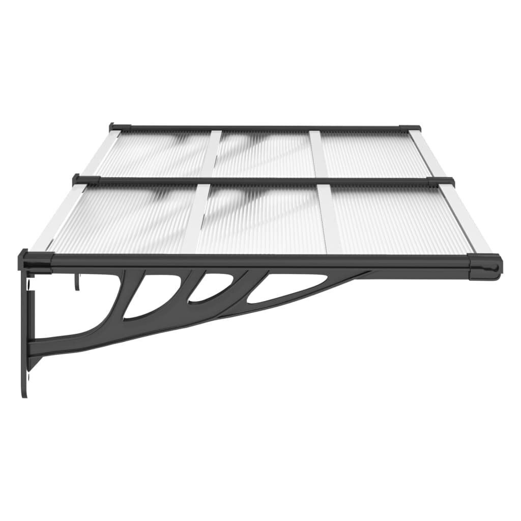 vidaXL Ovikatos musta ja läpinäkyvä 152,5x90 cm polykarbonaatti hinta ja tiedot | Katokset | hobbyhall.fi