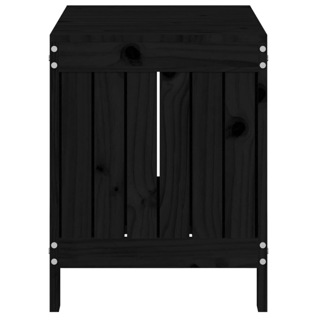 vidaXL Säilytyslaatikko musta 76x42,5x54 cm täysi mänty hinta ja tiedot | Kompostorit ja jäteastiat | hobbyhall.fi
