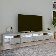 vidaXL TV-taso LED-valoilla betoninharmaa 260x36,5x40 cm hinta ja tiedot | TV-tasot | hobbyhall.fi