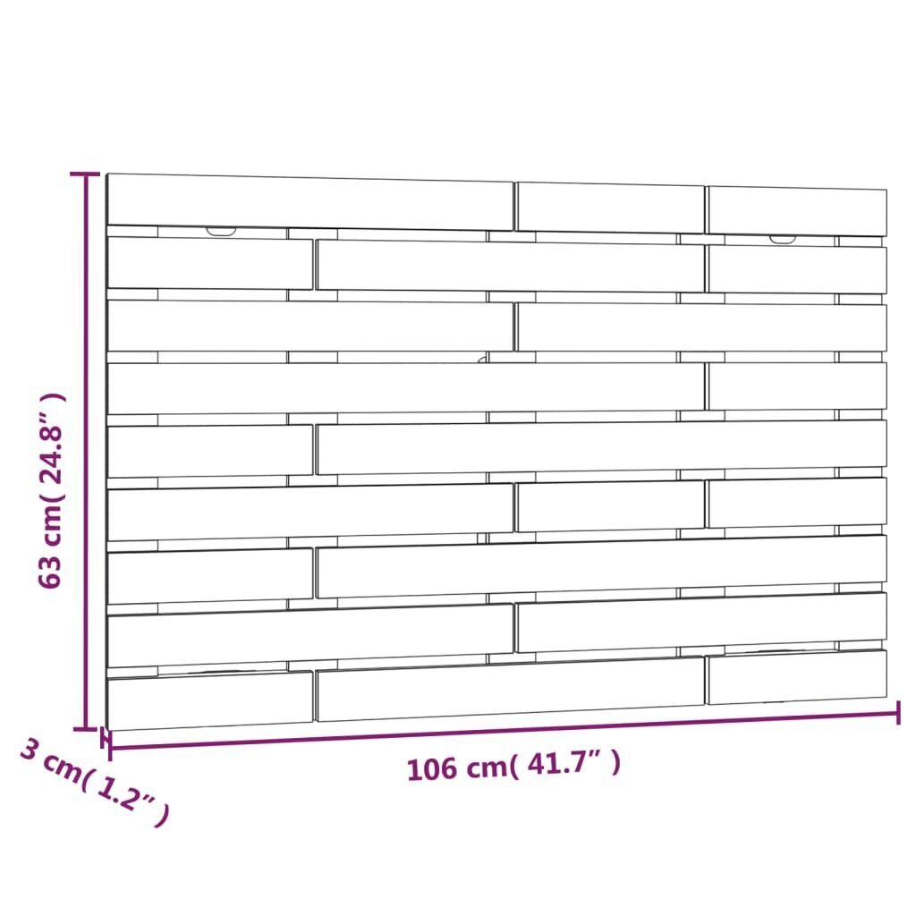 vidaXL Sängynpääty seinälle hunajanruskea 106x3x63 cm täysi mänty hinta ja tiedot | Sängyt | hobbyhall.fi