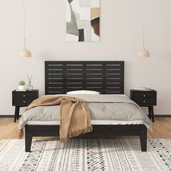 vidaXL Sängynpääty seinälle musta 141x3x63 cm täysi mänty hinta ja tiedot | Sängyt | hobbyhall.fi