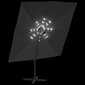 vidaXL Riippuva LED-aurinkovarjo antrasiitti 400x300 cm hinta ja tiedot | Aurinkovarjot ja markiisit | hobbyhall.fi